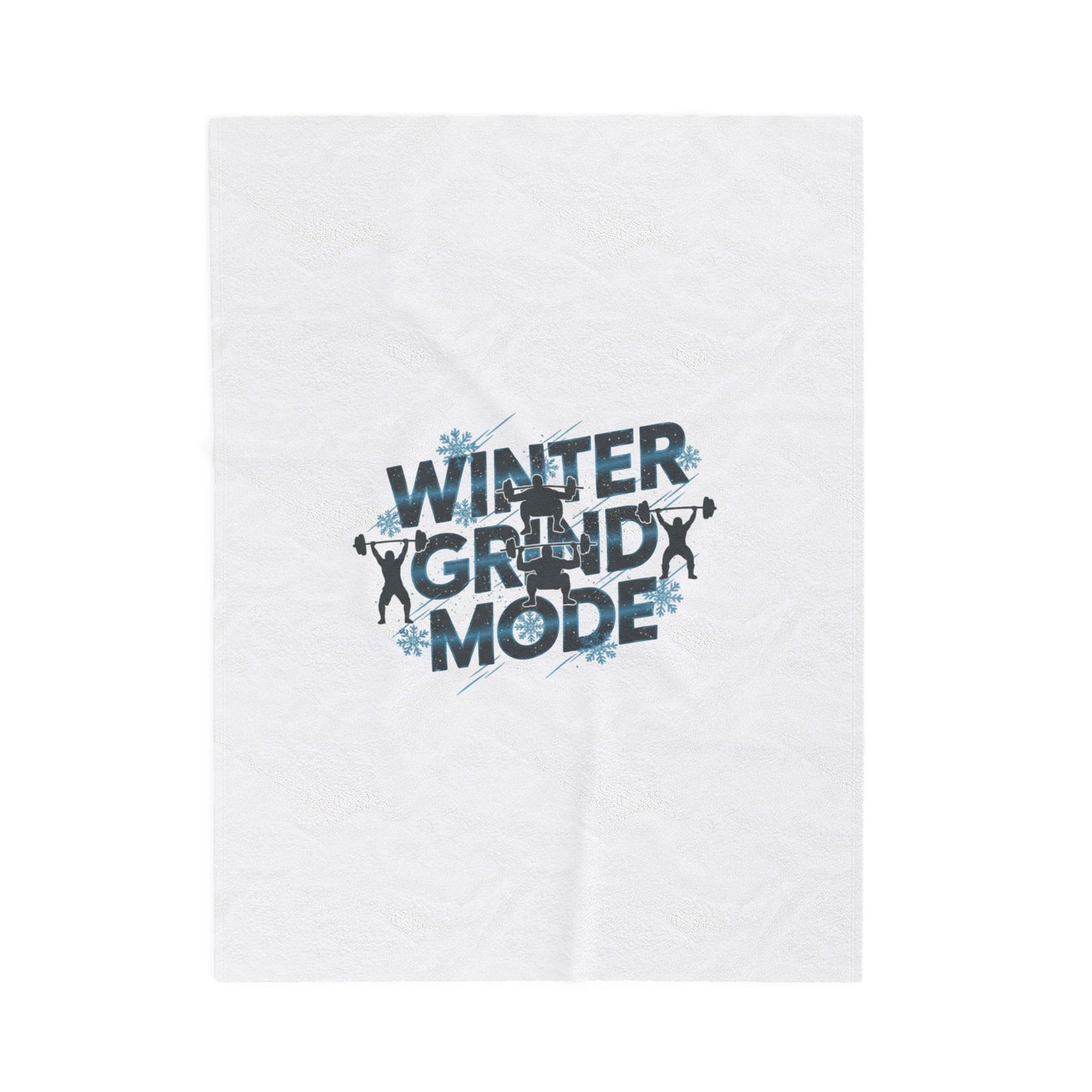 Winter Grind Mode Velveteen Plush Blanket | winter workout, cold season grind