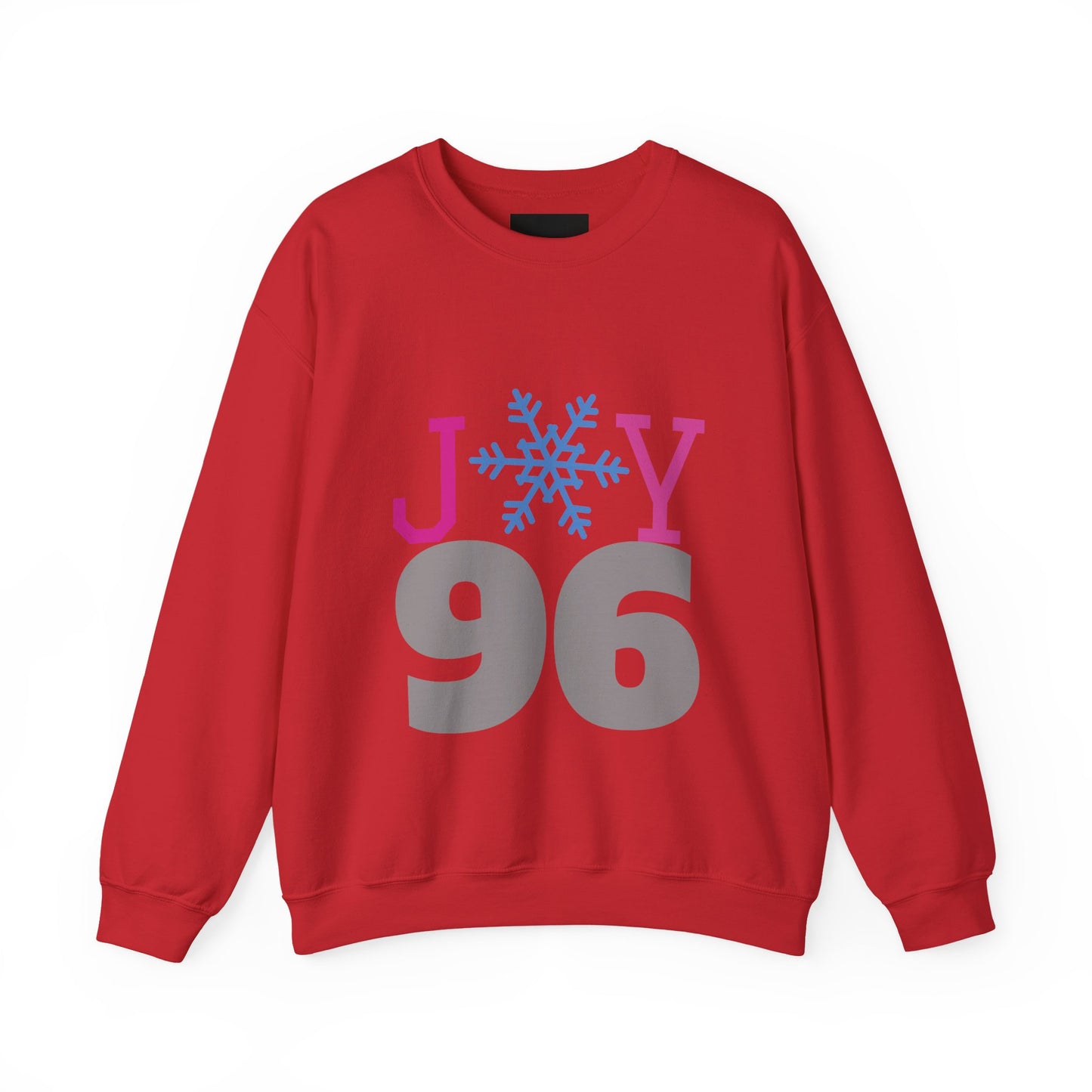 Crewneck Sweatshirt — Joy 96 Snowflake Front & Sunflower Cyclist Back