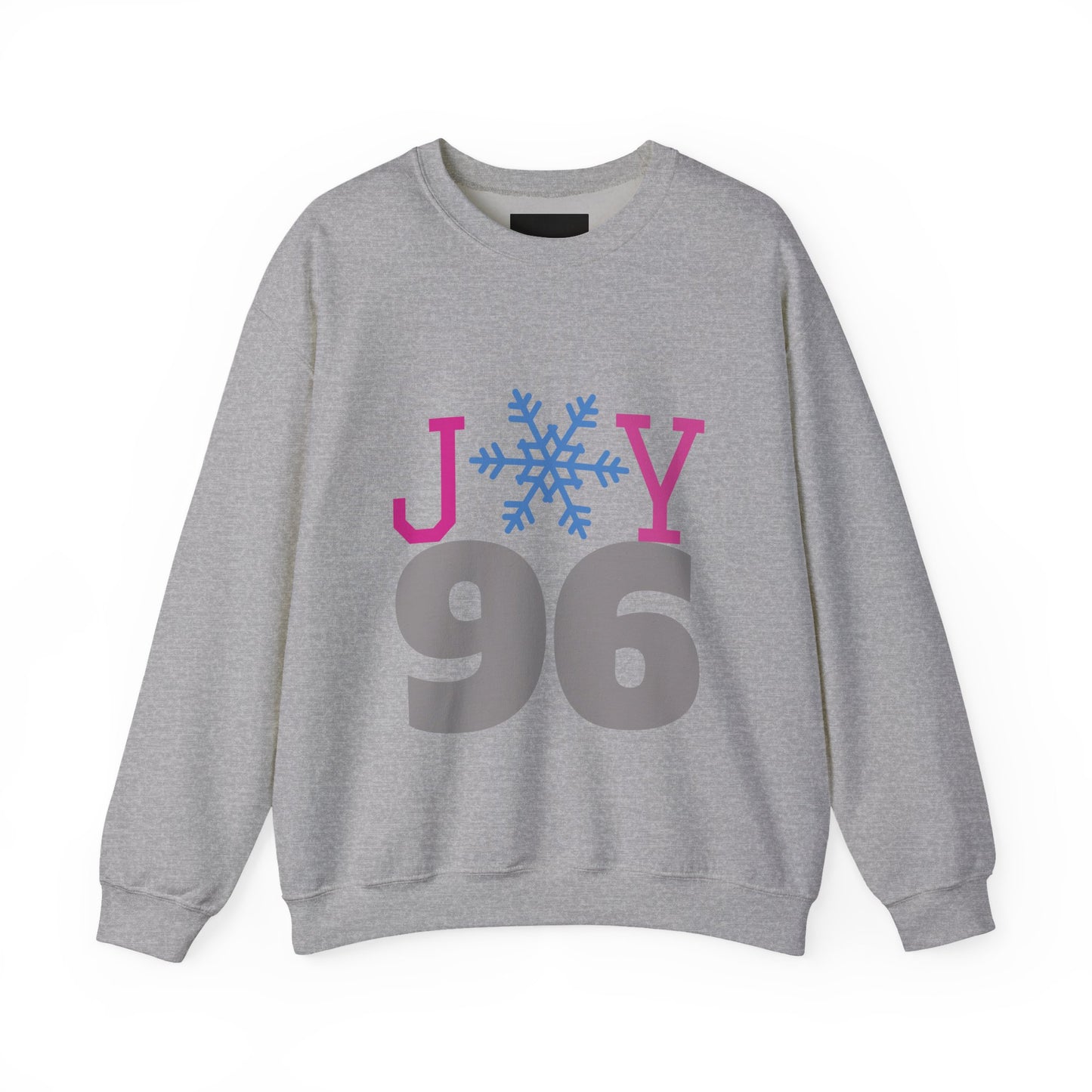 Crewneck Sweatshirt — Joy 96 Snowflake Front & Sunflower Cyclist Back