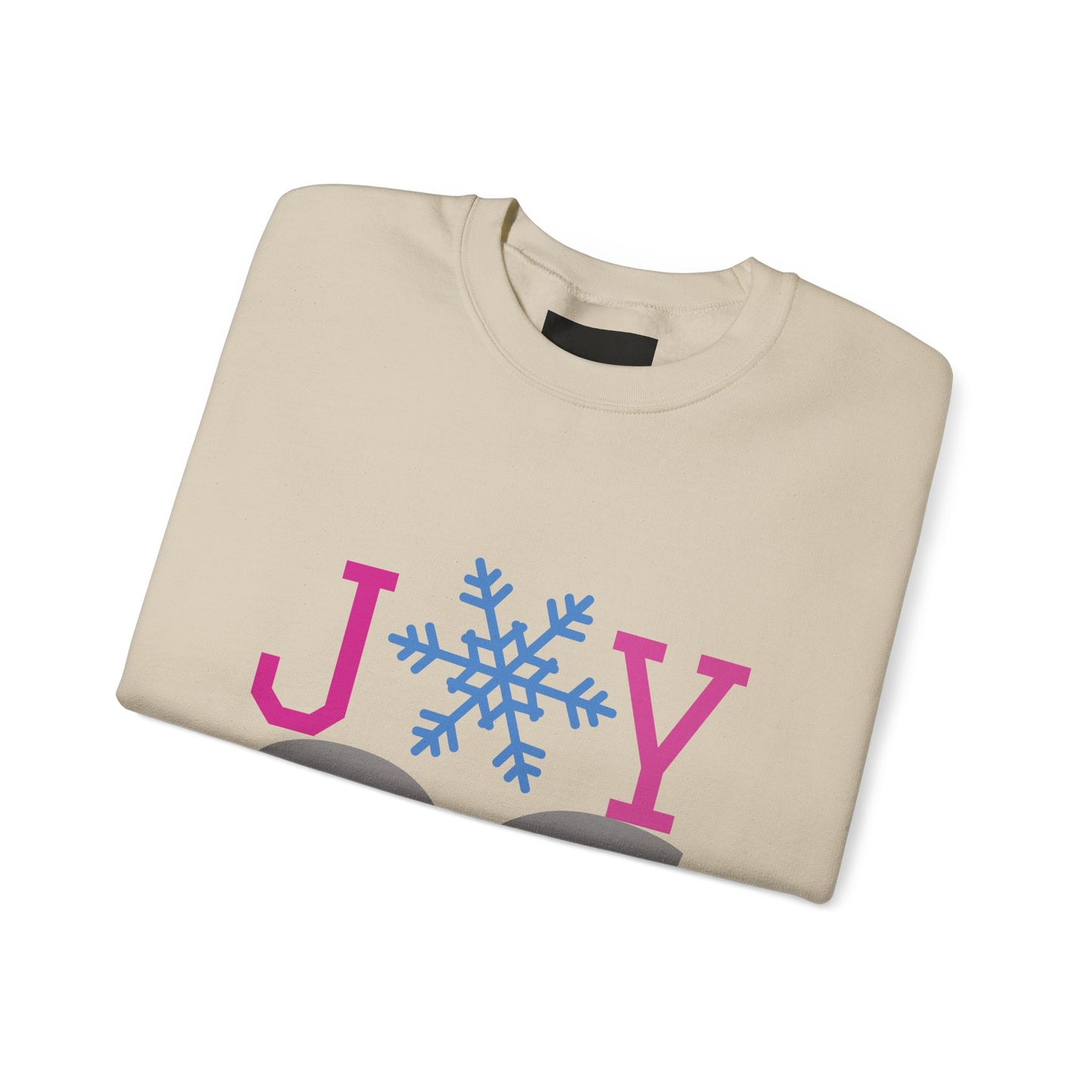 Crewneck Sweatshirt — Joy 96 Snowflake Front & Sunflower Cyclist Back