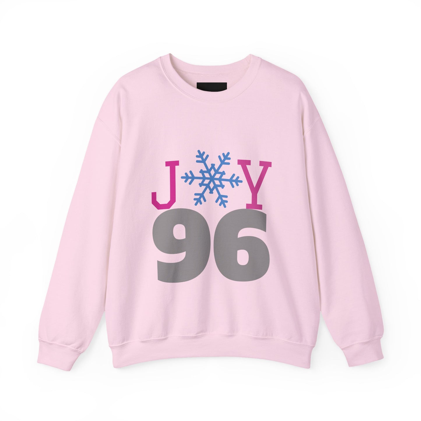 Crewneck Sweatshirt — Joy 96 Snowflake Front & Sunflower Cyclist Back