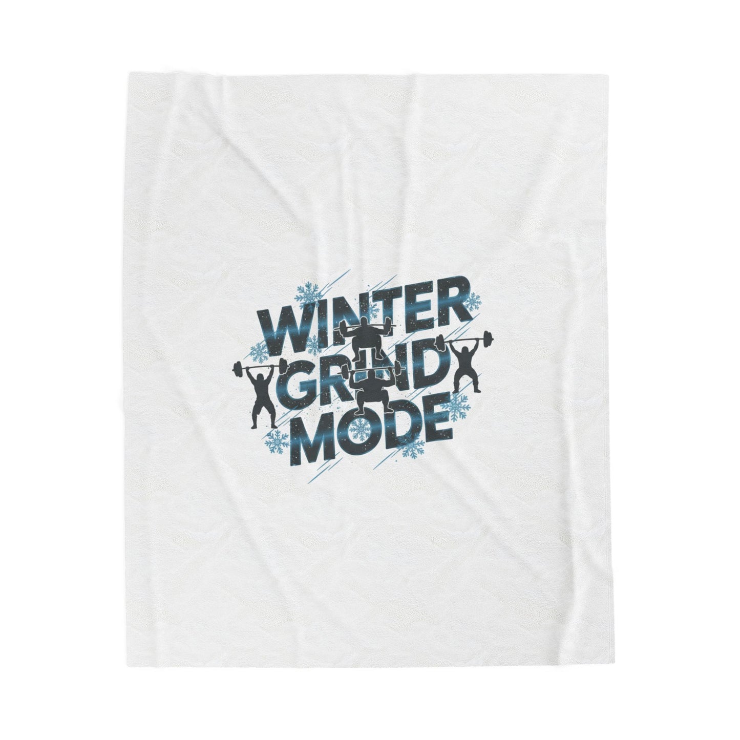 Winter Grind Mode Velveteen Plush Blanket | winter workout, cold season grind